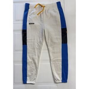 Under Armour Women's XL Loose Fit Rival Fleece Sweatpants White + Blue UA Pants
